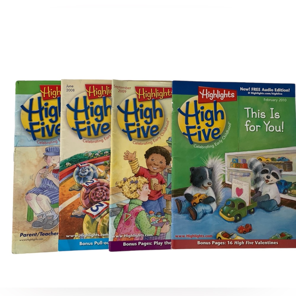 Highlights High Five Magazine Set of 4 Combined Years of 2008 - 2010 Ages 2-6